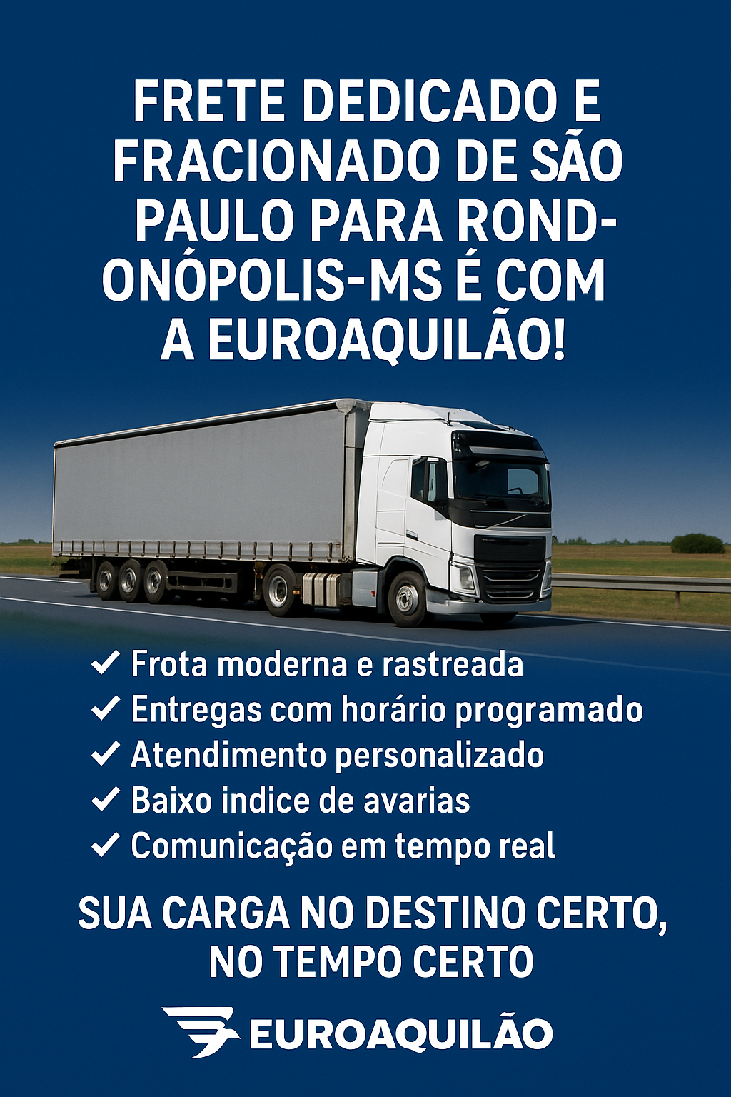 Frete Dedicado São Paulo para Rondonópolis – MS